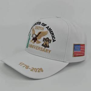 Casquette de baseball brodée américaine pour le 250e anniversaire, 1776-2026, chapeau patriotique USA avec aigle, Statue de la Liberté et Cloche de la Liberté - Product Image 3
