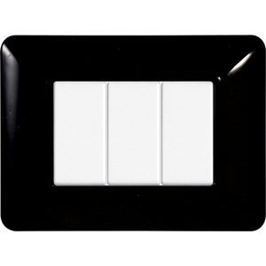 Placca per presa a muro in plastica Gloca 3P nera, set da 3 per uso residenziale Matix - Product Image 4