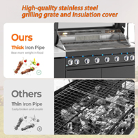 Ensemble d'îlots pour barbecue de cuisine extérieure moderne de qualité supérieure en acier inoxydable et aluminium comptoir en marbre galvanisé pour 5 personnes ou plus Walpole