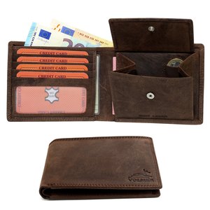 Men's Genuine Leather <b>Wallet</b> Coffee Brown <b>RFID</b> <b>Blocking</b> Large Capacity Retro Crazy Horse Leather Short <b>Wallet</b> Everyday Use - Product Image 2