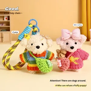 Carino morbido ciondolo cucciolo piccolo regalo e borsa Charm maglione peluche <span class=keywords><strong>portachiavi</strong></span> bambola all'ingrosso <span class=keywords><strong>per</strong></span> coppie articoli promozionali - Product Image 4