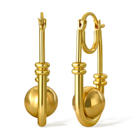 Boucles d'oreilles de luxe en forme de boule en plaqué or 18K avec miroir géométrique et cercle pour femmes
