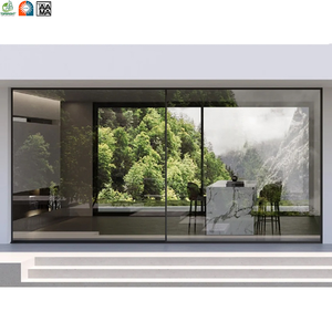 Diseño moderno Balcón Puerta <span class=keywords><strong>corredera</strong></span> de vidrio Insonorizado Patio A prueba de huracanes Partición de aleación de aluminio Color negro - Product Image 3