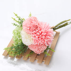 <span class=keywords><strong>Oeillets</strong></span> artificiels fleur soie oeillet Bouquet feuille verte pour la maison fête mariée mariage Festival décor - Product Image 1