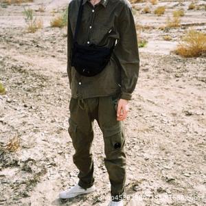 Pantaloni Cargo da Uomo in 100% Cotone Comodi e Funzionali da Lavoro e Tempo Libero a Vita Media con Elastico - Product Image 2