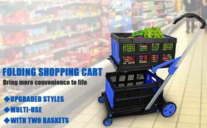 Shopping <strong>Cart</strong> with 2 Storage Crates <strong>Multi</strong> Use Two Tier Collapsible <strong>Cart</strong> with 360&deg; Rolling Swivel Wheels Heavy Duty <strong>Utility</strong> <strong>Cart</strong> - Product Image 6