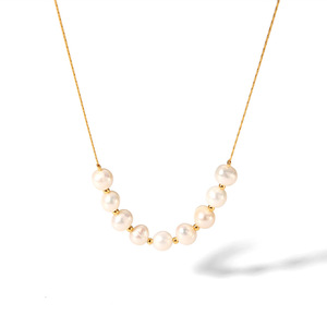 Mode véritable bouton d'eau douce collier bracelet <span class=keywords><strong>ensemble</strong></span> 6-7mm couleur blanche ensembles de bijoux en perles naturelles pour les femmes - Product Image 2