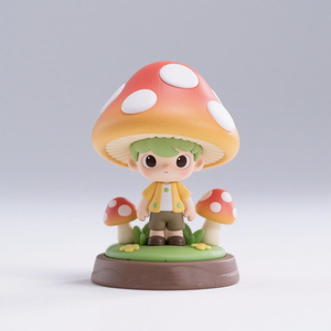 Figurine d'action personnalisée en forme de champignon de dessin animé, modèle décoratif en résine PVC, style anime japonais, jouet de collection - Product Image 2