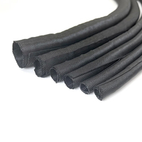 Funda de cable de poliéster autotrenzable, expandible, para gestión automática de cables, flexible, tipo tela.