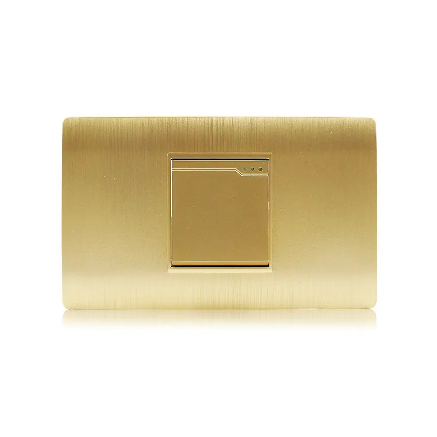 American Standard Household Appliance 110V 220V 250V GOLD Luxury Style Plate Wall Mount Light Switch