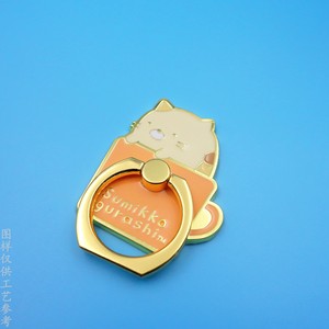 Sumikko Gurashi Phone <b>Ring</b> Holder Zinc Alloy Adhesive Desk Mount Imitation Gold <b>Cartoon</b> Design - Product Image 2