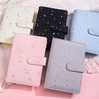 Sampul Buku Catatan Kulit PU Kustom Multifungsi A6 Planner 6 Cincin Emas Binder Anggaran Penghemat Uang Binder Dompet Binder