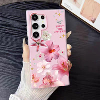 Nouvelles Coques de Téléphone Mobile Star Flower pour iPhone Séries 11-17, Coque Arrière Effet Peau pour Samsung S26U/S24P/A17, Coque Gelée