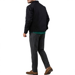 Men's Stand Collar Bomber <b>Jacket</b> Zipper Front Solid Color Windproof Lightweight Thin Woven Autumn Outerwear <b>Smart</b> <b>Casual</b> Style - Product Image 3