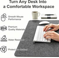 Tapis de bureau en feutre écologique à prix d'usine avec tapis de souris antidérapant intégral, tapis d'ordinateur de bureau pour protection de clavier