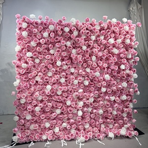 Fabbrica su misura <span class=keywords><strong>rosa</strong></span> artificiale della parete del fiore della festa nuziale di seta artificiale del fiore sullo sfondo della parete per la decorazione di nozze - Product Image 2