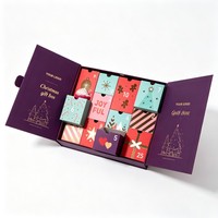 Luxuriöse Doppeltürige Maßgefertigte Biologisch Abbaubare Papierbox Geschenk-Kosmetik-Schmuck-Lippenstift-Schokoladen-Adventskalender-Verpackungsbox