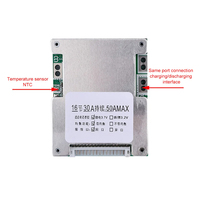 Carte de protection de chargeur de batterie au lithium 16S 60V 50A 18650, même port avec égalisation BMS, contrôle de la température