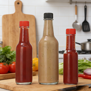 Botellas de vidrio transparente vacías de 90ml, 150ml, 250ml para salsa picante Woozy Chili, ensalada, <span class=keywords><strong>Tabasco</strong></span> y pimienta - Product Image 2