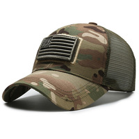 Casquette de sport rétro camouflage en gros B2B, chapeau tactique semi-mesh pour le camping, la pêche, la randonnée, la chasse, avec support de patch personnalisé