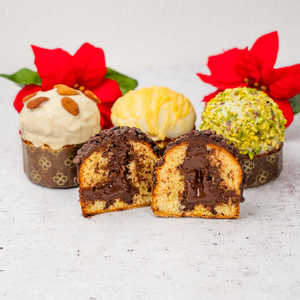 Panettone Artesanal Relleno de Chocolate Negro 150G Regalo de Navidad - Product Image 1