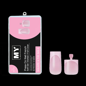 MyBeautyNails Ongles en gel souple à presser PMMA pour orteils et doigts, couvrance totale, style French - Product Image 4