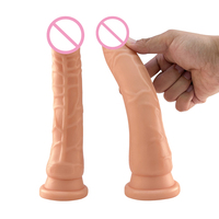Juguetes Sexuales de Silicona de 9 Pulgadas con Forma de Pene Realista para Mujeres, Masturbación Vaginal