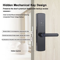 Cerradura Inteligente Digital con Huella Dactilar, Wi-Fi y Acceso por Tarjeta, Compatible con Puertas de Acero