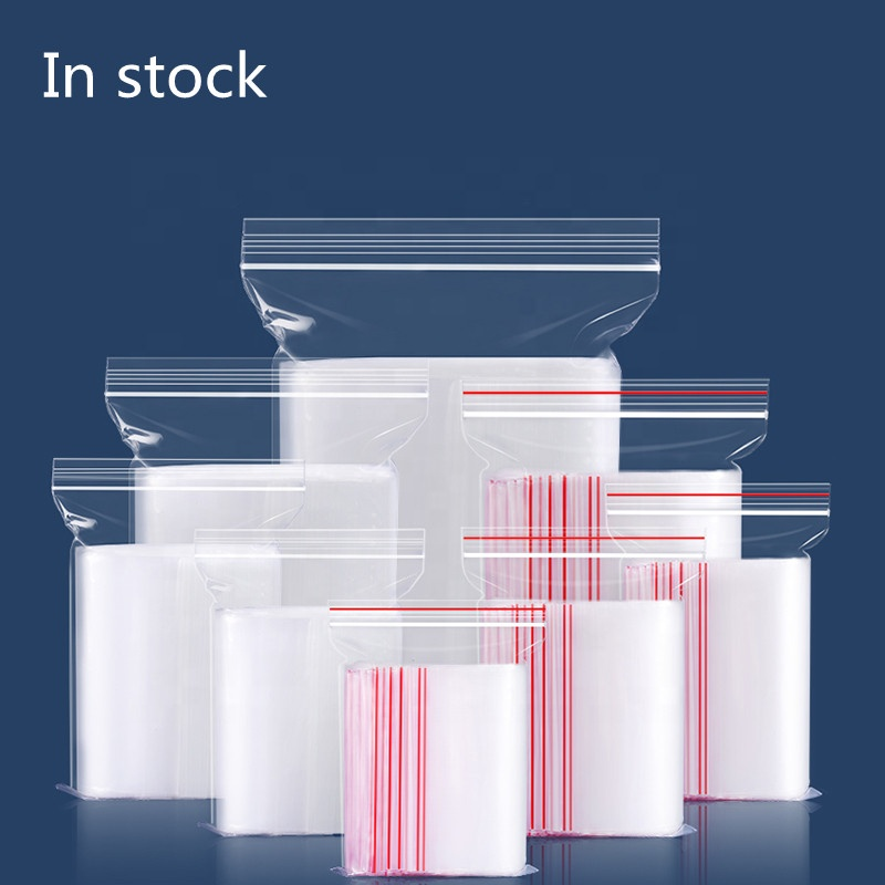 Factory direct sales transparent clear plastic food packaging waterproof ziplock bone PE bag