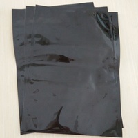 Sac plastique noir en aluminium refermable, impression personnalisée, unités