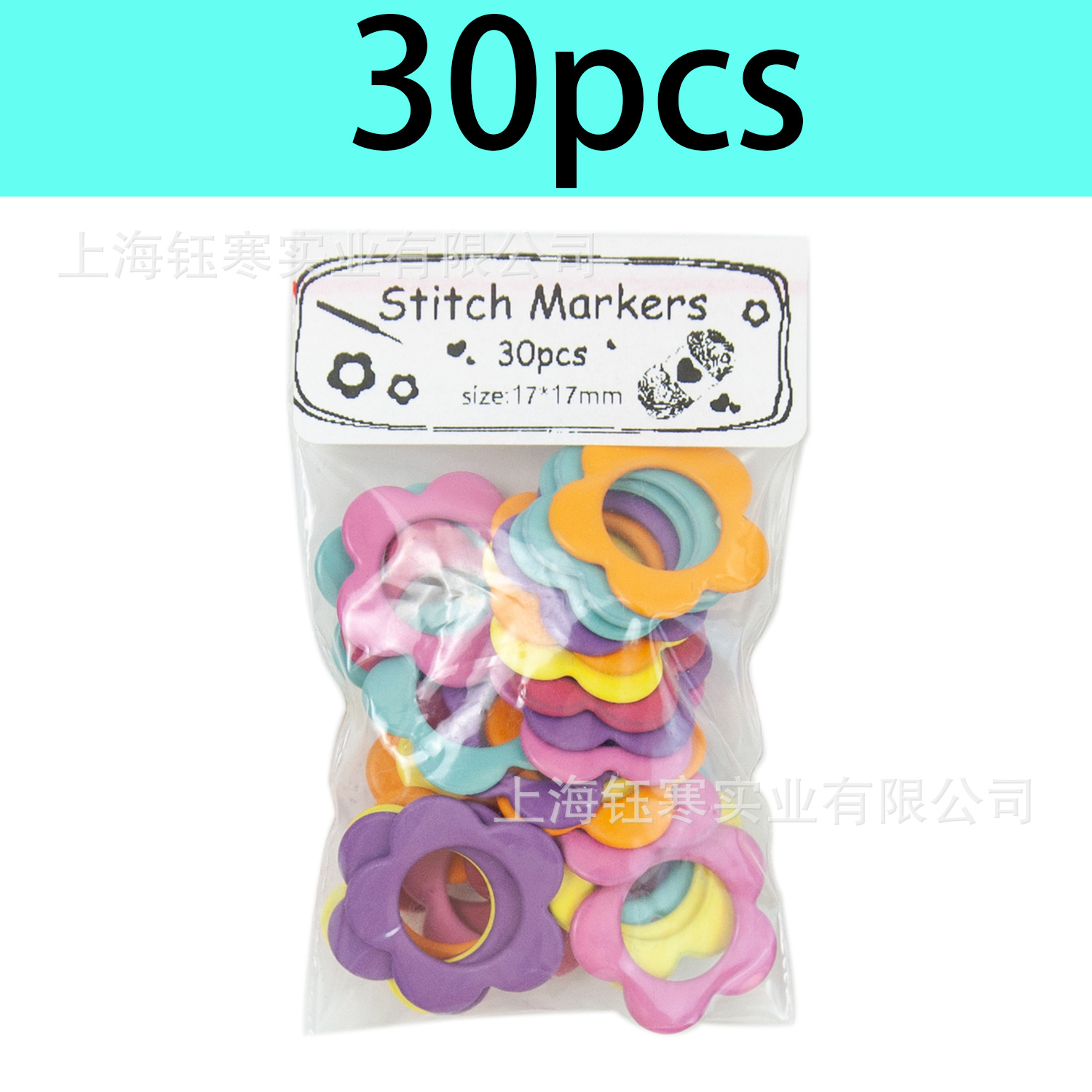 30 clips metálicos para marcadores de flores pintados, en bolsa - colores aleatorios.