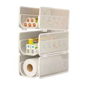 Panier de rangement de cuisine Craftsman à 3 niveaux, organisateur en maille, support de serviettes en papier pour bureau, étagère de rangement multifonctionnelle - Product Image 5