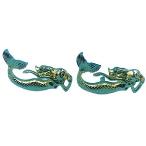 Zinc Alloy Mermaid Furniture Handle Warm Gold Novelty Shape <b>Wardrobe</b> <b>Hardware</b> Accessory Coastal Design Durable - Product Image 5