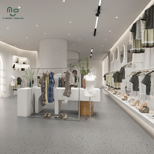 Moderno Exhibidor de Ropa Portátil de Madera <span class=keywords><strong>para</strong></span> Boutique, Mueble de Diseño Interior <span class=keywords><strong>para</strong></span> Tiendas de Ropa Femenina y Masculina - Product Image 1