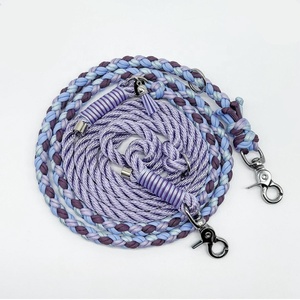 Nuevo logotipo personalizado duradero Paracord macramé hecho a mano trenzado entrenamiento Nylon cuerda Collar y <span class=keywords><strong>plomo</strong></span> Collier Pour Chien Corde Pit Bull - Product Image 2