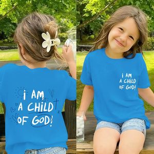 Camiseta FOXA I Am A Child Of God para niños y niñas, camiseta gráfica de algodón religiosa cristiana, Top de verano, corte Regular Unisex - Product Image 4