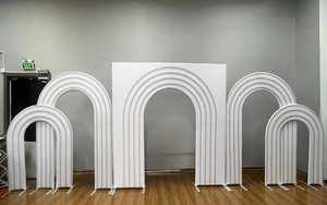 結婚式 & イベント用3Dレイヤードデザインのヘビーデューティアルミヴィンテージ取り外し可能なウェディングアーチバックドロップスタンド - Product Image 5