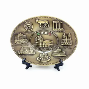 wholesale metal Thailand tourism souvenirs,custom Thailand zinc alloy decoration tourist souvenir plate for table