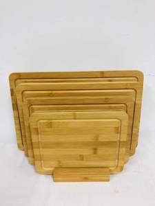 2023 vente chaude ensemble de planche à découper en bois de bambou avec ustensile de support pour la cuisine - Product Image 6