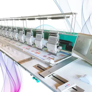 maquina bordadora de 12 head cabezales computerized 15 needle embroidery machine