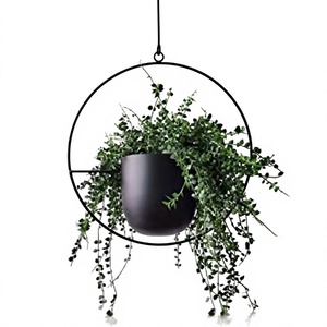 Ensemble de jardinières suspendues en métal artisanales pour jardins intérieurs et décoration extérieure dans un motif simple mais élégant Axiom - Product Image 1