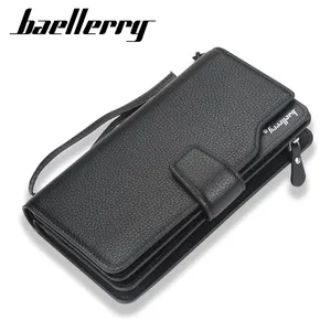 Carteras para hombre 2022 Baellerry portafoglio di lusso personalizzato porta carte portafoglio lungo in pelle pu a tre ante rfid con cerniera borsa da uomo