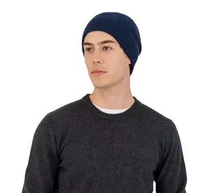 Gorgeous and Soft Gray Black Solid Color Adults Knit Hat Autumn Cashmere Men's Hat for Winter