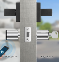 Cerradura Inteligente con Cilindro Europeo, Económica, Eléctrica, Digital, RFID/NFC, IP, Wi-Fi, Tarjeta de Memoria, para Puertas de Aluminio/Acero/Vidrio, Desbloqueo por Aplicación Tuya