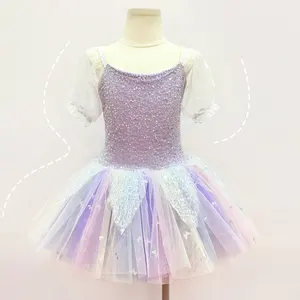 P0005 Ballet Tutu Dance Costumes Girls Children Colorful Princess Dress Stage Dancewear Party Costume Performance Ballet Dress