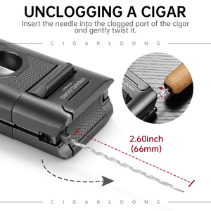 Encendedor multifuncional CIGARLOONG, encendedor de cigarros de cuarta llama a prueba de viento, cortador 5 en 1 V, juego de regalo de negocios personalizado - Product Image 3