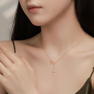 Dylam in Stock No Moq New Design Charm <b>Cross</b> Infinity Pendant Necklace Romantic 18K Gold Plated Women Necklaces - Product Image 2