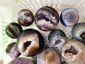 Esfera de amatista de roca <span class=keywords><strong>Natural</strong></span>, esfera de ágata, amatista, Geode, con drusa sonrisa, bolas esféricas de amatista - Product Image 5