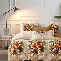 Ensemble de housse de couette moderne imprimée de qualité supérieure, 4 pièces, avec drap et taies d'oreiller, motif floral 3D, taille personnalisée