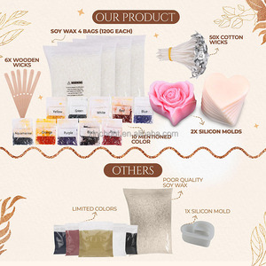 Fournitures pour la fabrication de bougies avec cire de soja, mèches, moules en silicone, colorants et plus encore, kit de fabrication de bougies DIY pour adultes, ensemble d'art et d'artisanat pour débutants - Product Image 3